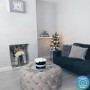 GRADE A1 - Xena Large Quilted Button Pouffe in Light Grey Velvet
