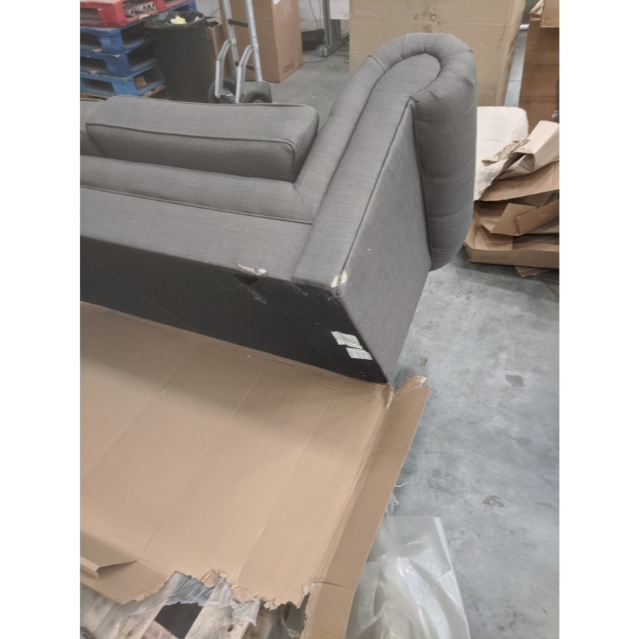 GRADE A2 - Dark Grey Chesterfield Sofa - 2 Seater - Bronte