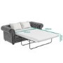 GRADE A2 - Grey Velvet Chesterfield Sofa Bed - Seats 3 - Double Bed - Bronte