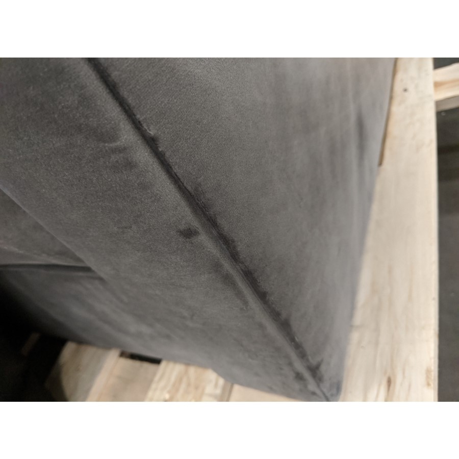 GRADE A2 - Grey Velvet Chesterfield Sofa Bed - Seats 3 - Double Bed - Bronte
