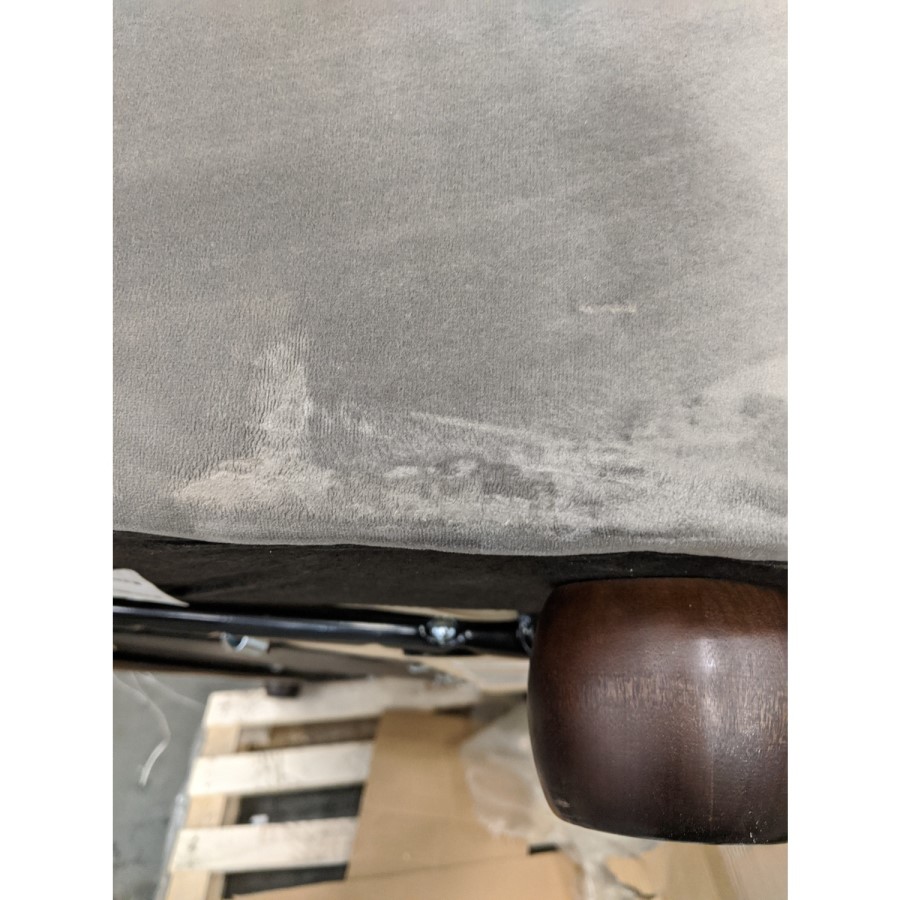 GRADE A2 - Grey Velvet Chesterfield Sofa Bed - Seats 3 - Double Bed - Bronte