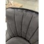 GRADE A2 - Pair of Grey Velvet Ribbed Dining Chairs with Black Legs - Penelope