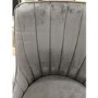 GRADE A2 - Pair of Grey Velvet Ribbed Dining Chairs with Black Legs - Penelope