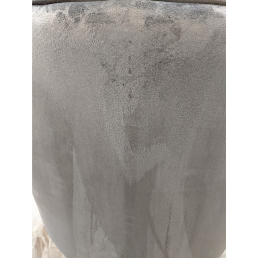 GRADE A2 - Pair of Grey Velvet Ribbed Dining Chairs with Black Legs - Penelope