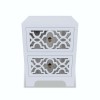 GRADE A1 - Grey Mirrored Boho 2 Drawer Bedside Table - Alexis
