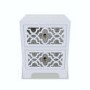 Grey Mirrored Boho 2 Drawer Bedside Table - Alexis