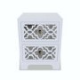 GRADE A2 - Alexis Mirrored 2 Drawer Bedside Table in Pale Grey with Carved Detail