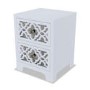 Grey Mirrored Boho 2 Drawer Bedside Table - Alexis