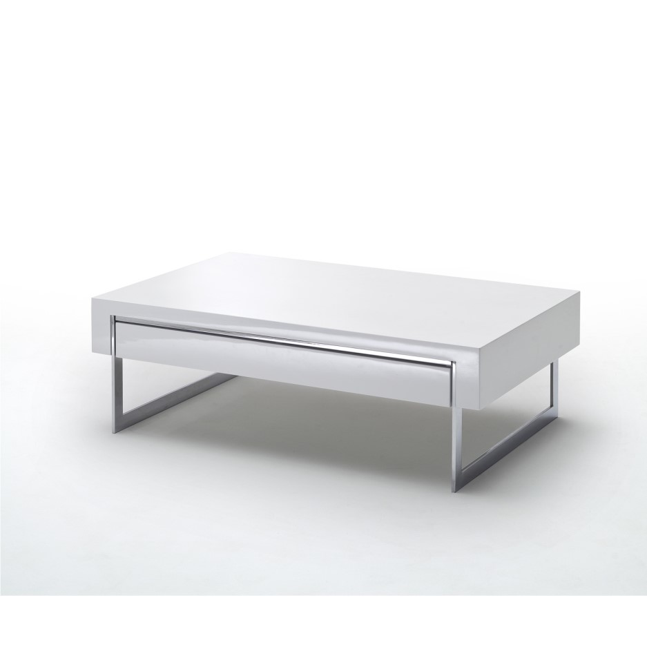 White Gloss Coffee Table with Storage Drawers Evoque Furniture123