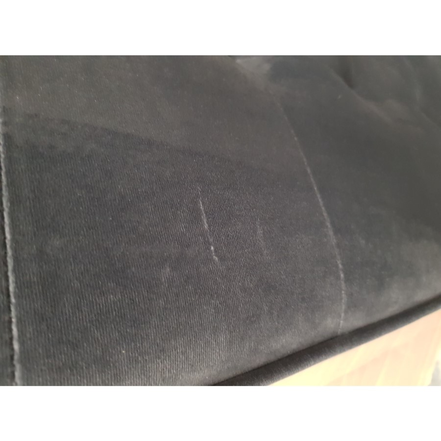 GRADE A2 - Elba Grey Velvet Sofa with Button Detailing & Bolster Cushions - Seats 2