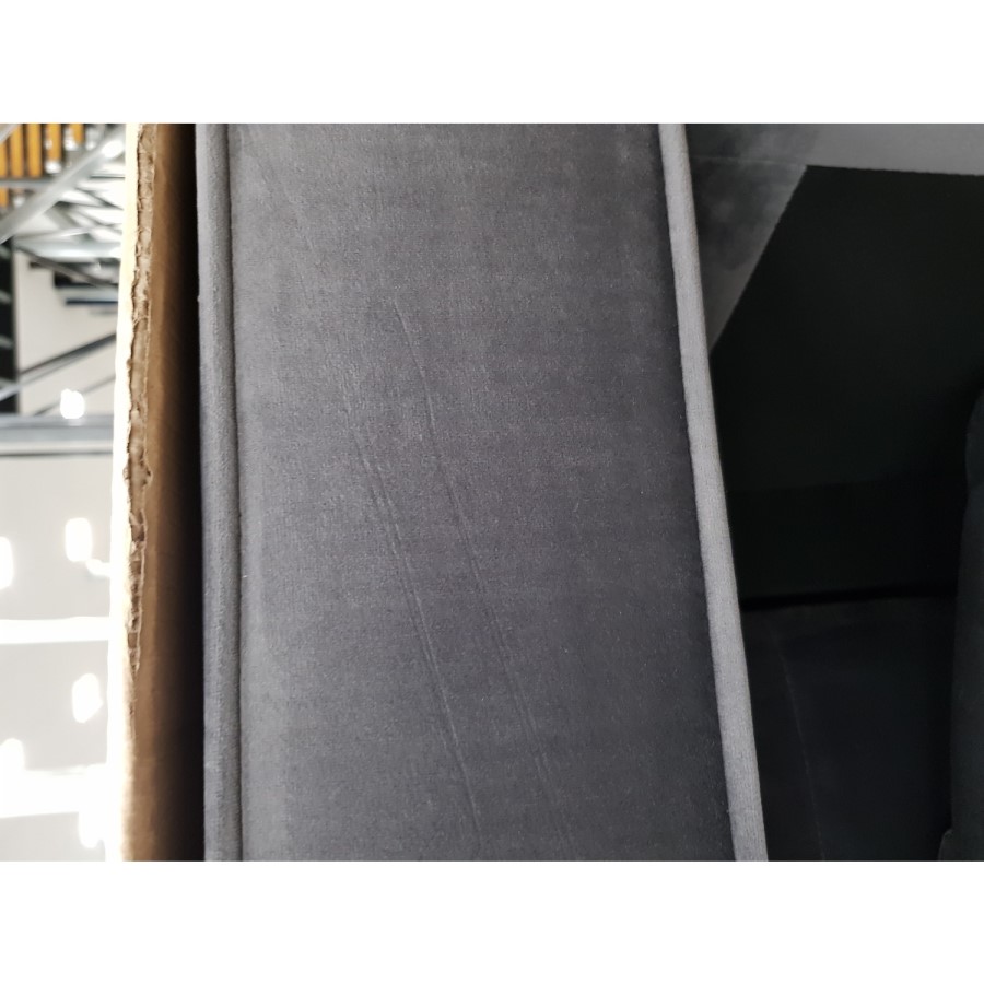 GRADE A2 - Elba Grey Velvet Sofa with Button Detailing & Bolster Cushions - Seats 2