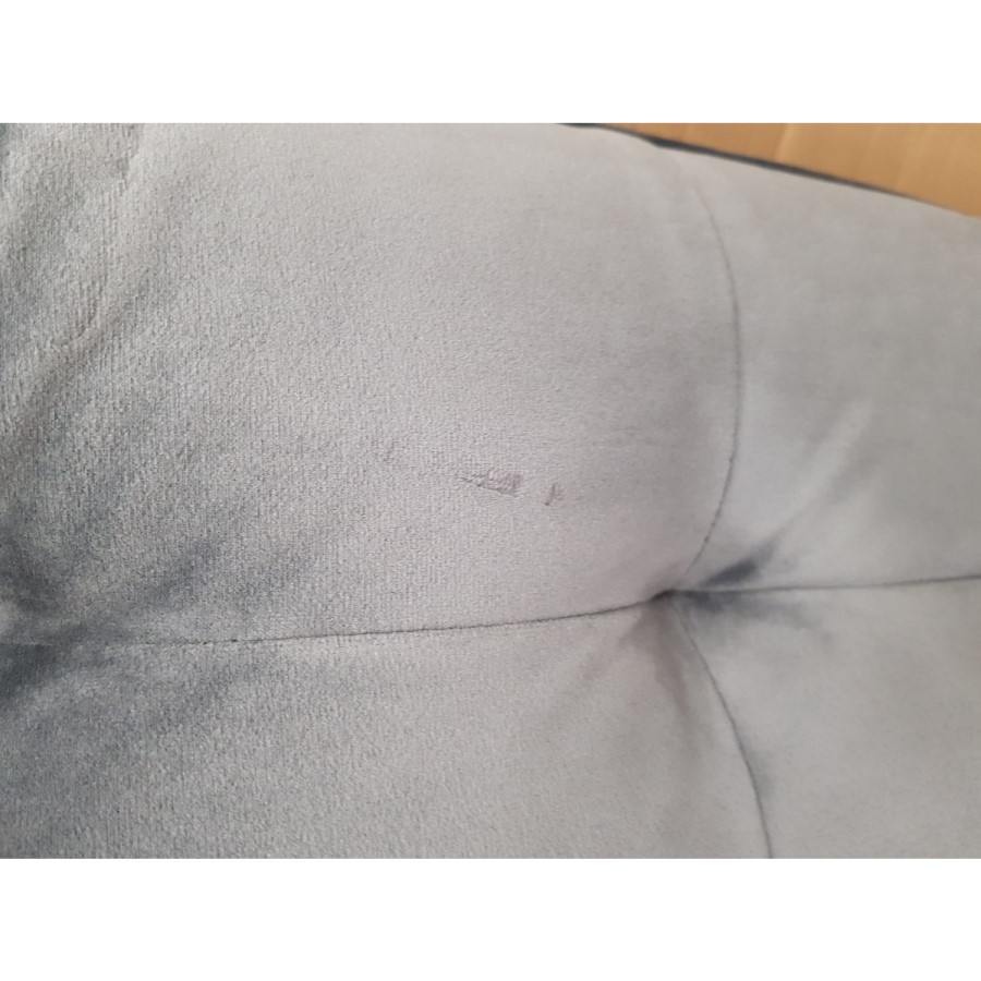 GRADE A2 - Elba Grey Velvet Sofa with Button Detailing & Bolster Cushions - Seats 2