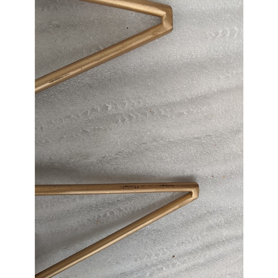 GRADE A2 - Gold Small Sideboard in Solid Wood with Brass Features - Tahlia