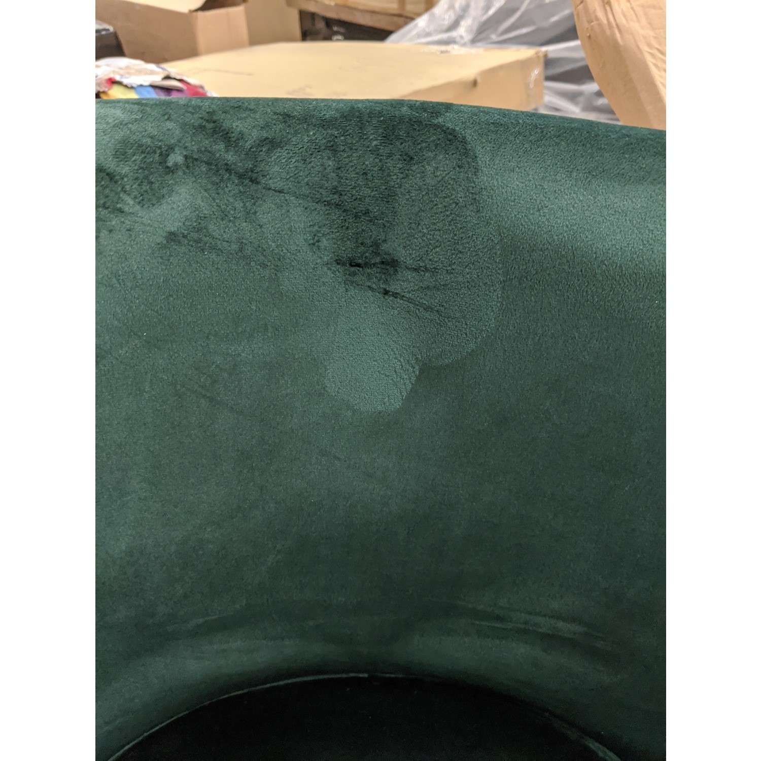 GRADE A2 Green Velvet Office Swivel Chair with Gold Base Marley