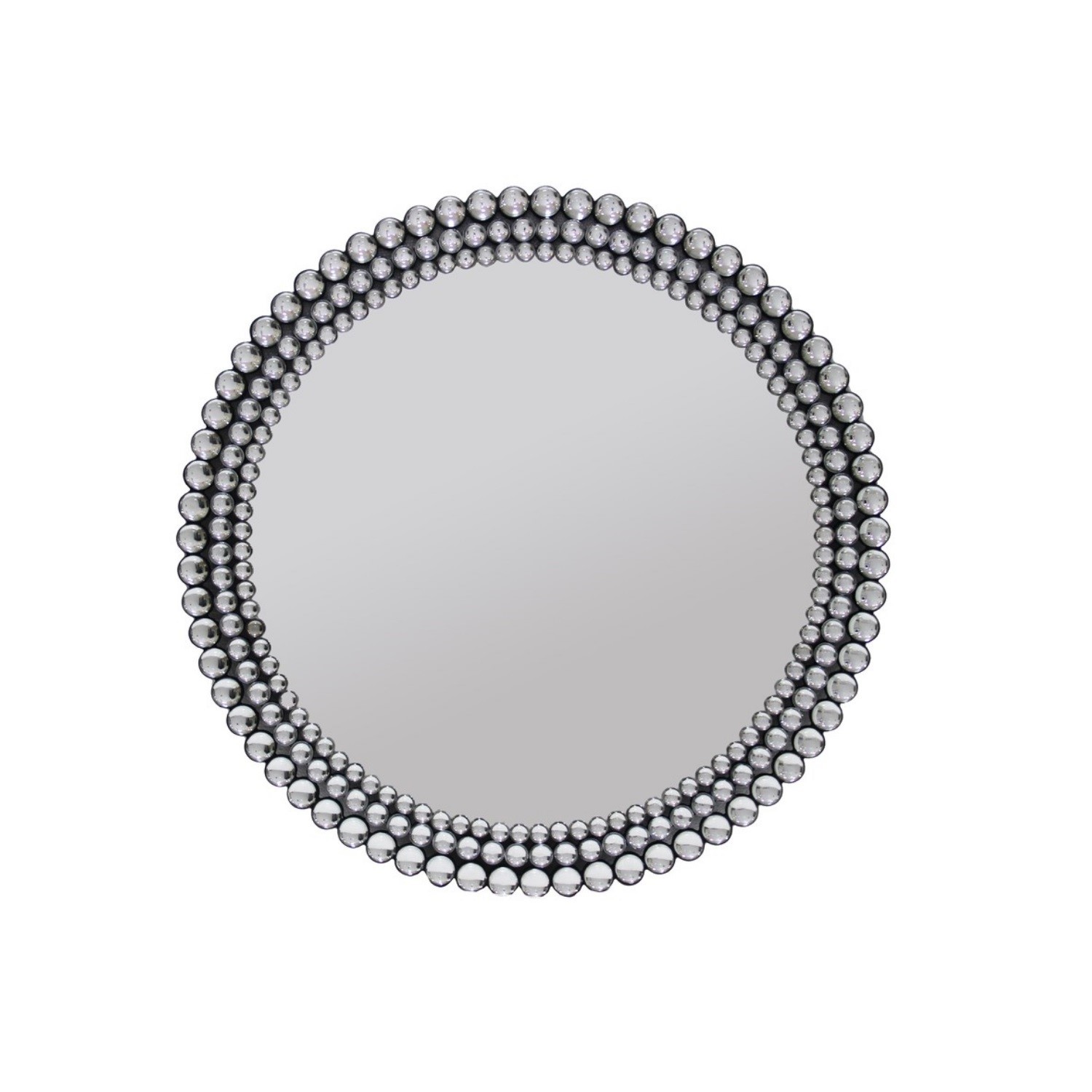 Silver Gem Round Wall Mirror  Jade Boutique