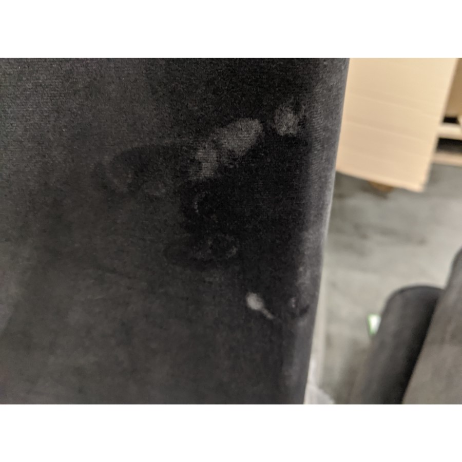 GRADE A2 - Elba Grey Velvet Sofa with Button Detailing & Bolster Cushions - Seats 2