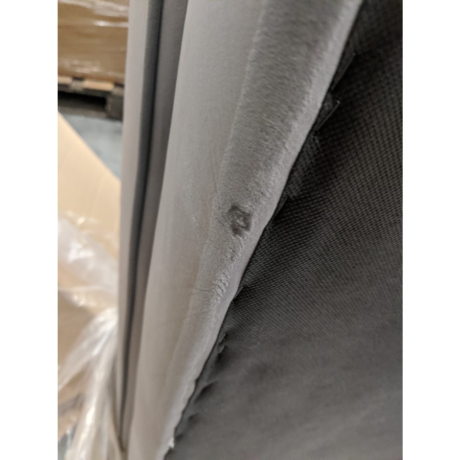 GRADE A2 - Elba Grey Velvet Sofa with Button Detailing & Bolster Cushions - Seats 2