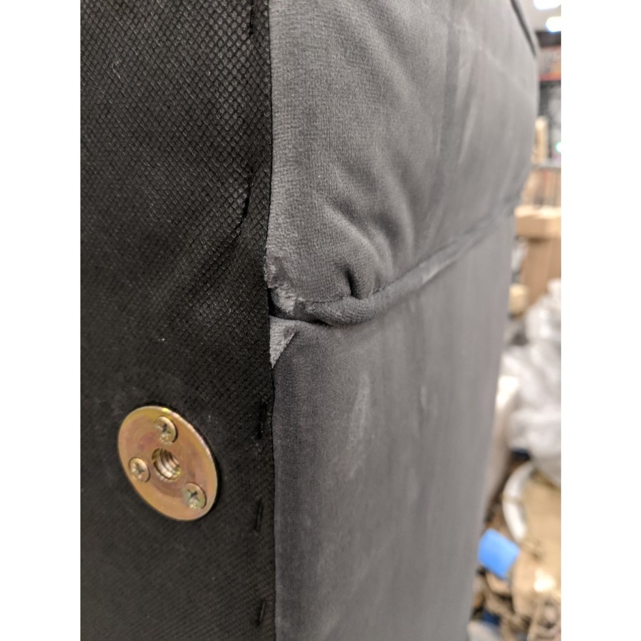 GRADE A2 - Elba Grey Velvet Sofa with Button Detailing & Bolster Cushions - Seats 2