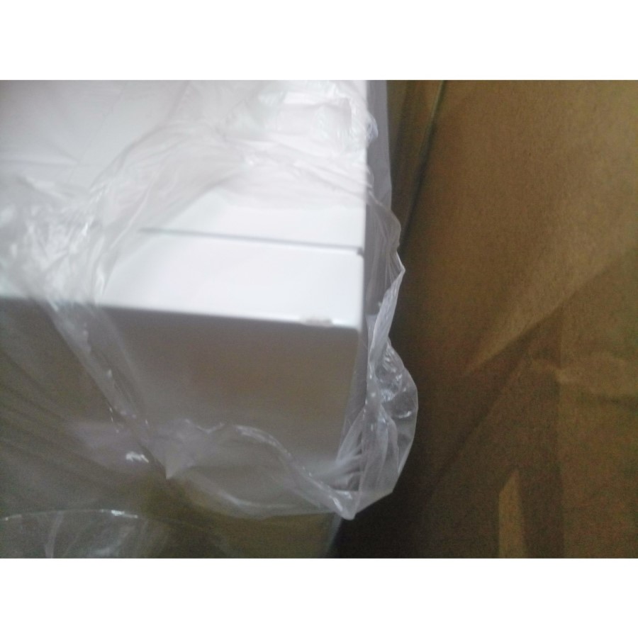 GRADE A2 - AmberGlo White Wall Mounted Electric Fireplace Suite with Log & Pebble Fuel Bed