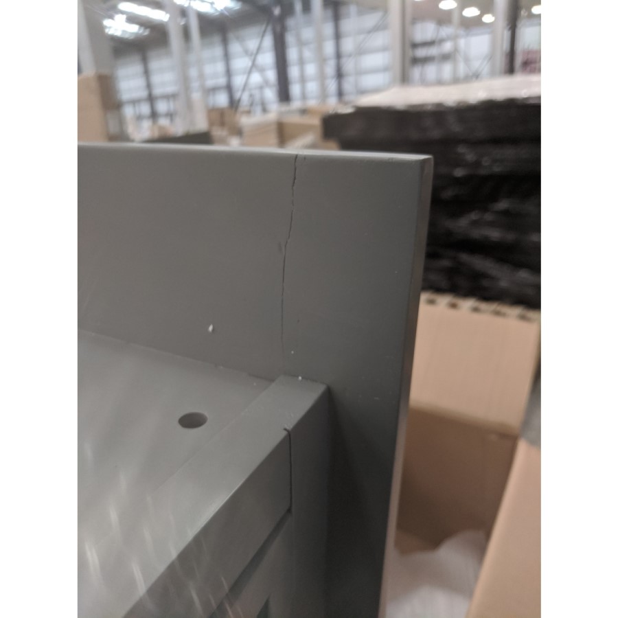 GRADE A2 - Narrow Grey Console Table with Drawers - Elms