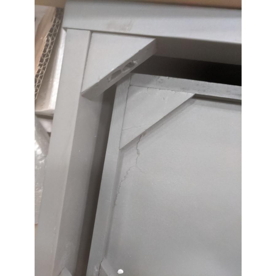 GRADE A2 - Narrow Grey Console Table with Drawers - Elms