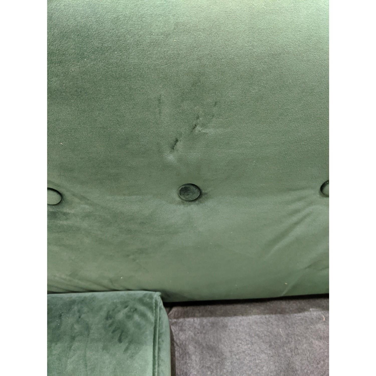 GRADE A2 - Dark Green Velvet Corner Sofa with Bolster Cushions - Seats ...