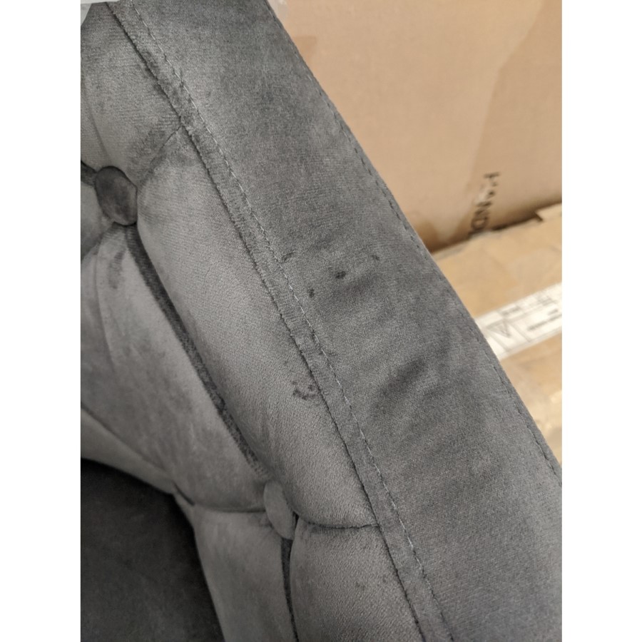 GRADE A2 - Grey Velvet Office Swivel Chair with Button Back - Marley