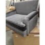 GRADE A2 - Large Dark Grey Velvet Armchair - Mid Century - Eden