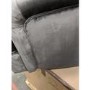 GRADE A2 - Large Dark Grey Velvet Armchair - Mid Century - Eden