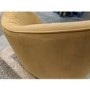 GRADE A2 - Yellow Velvet Armchair with Scooped Back and Gold Legs - Cara
