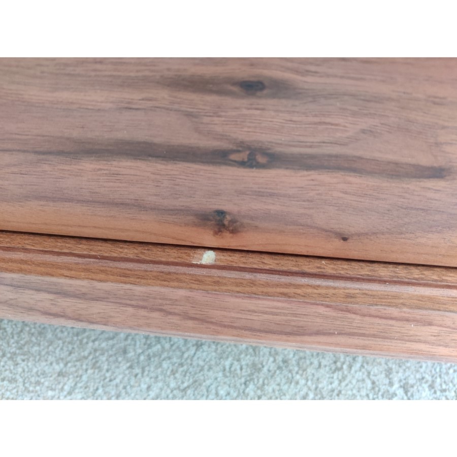 GRADE A2 - Solid Walnut TV Unit with Sliding Doors & Drawers - Briana