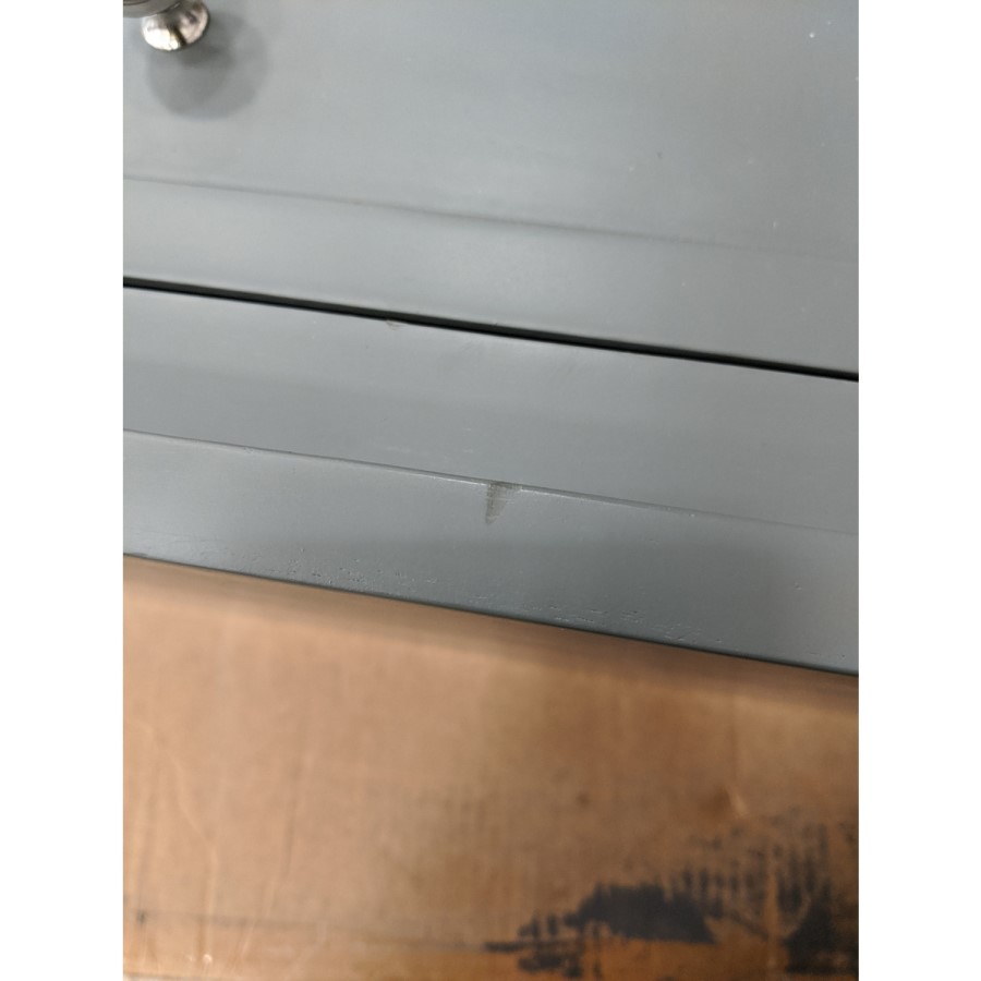 GRADE A2 - Narrow Grey Console Table with Drawers - Elms