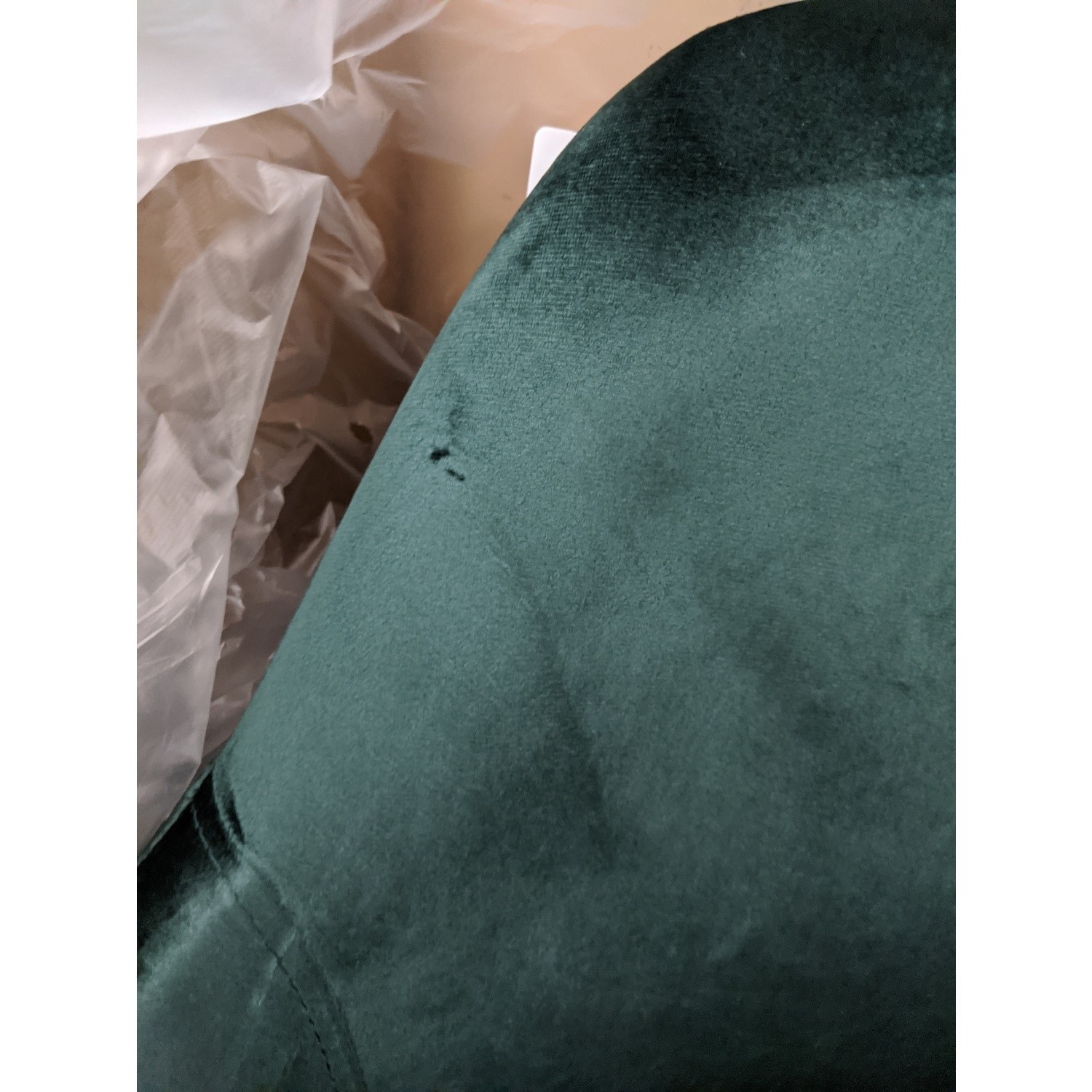 GRADE A2 Green Velvet Office Swivel Chair with Gold Base Marley