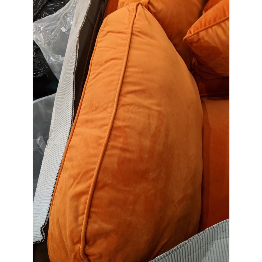 GRADE A2 - Opulence Orange Velvet 2 Seater Sofa - Payton