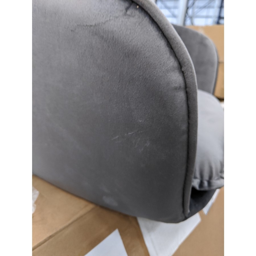 GRADE A2 - Grey Velvet Tub Chairs with Black Legs - Set of 2 - Logan