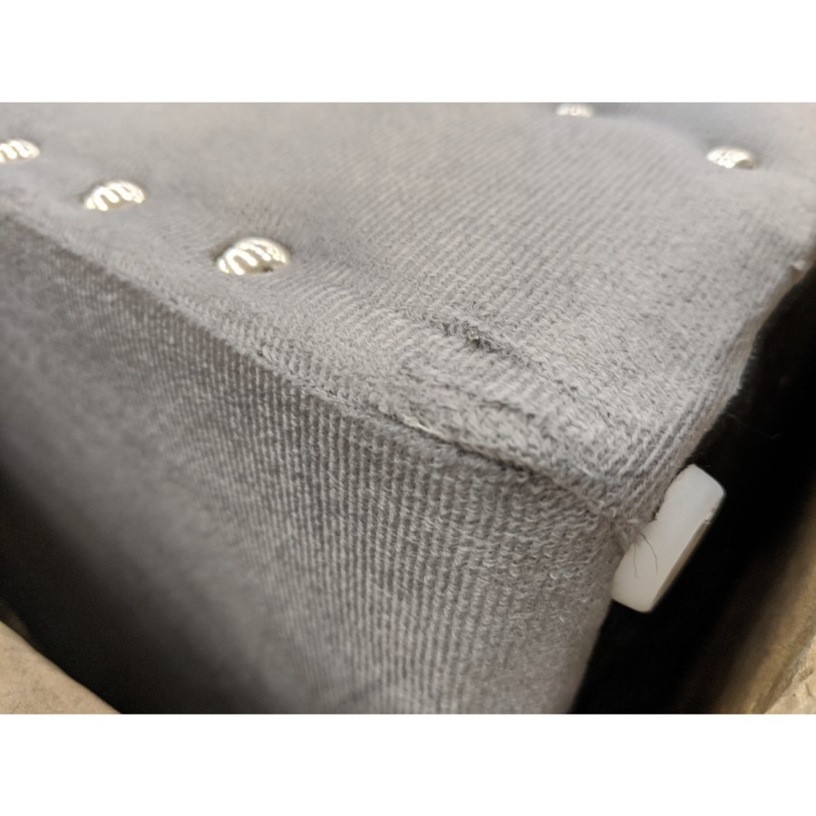 GRADE A2 - Safina Velvet Storage Blanket Box in Grey with Stud Detail