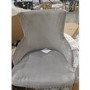 GRADE A2 - Adjustable Silver Grey Velvet Bar Stool with Chrome Swivel Base and Buttoned Back - Jade Boutique 