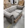 GRADE A3 - Grey Velvet Chesterfield Sofa - Seats 2 - Bronte