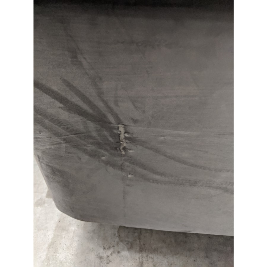 GRADE A3 - Grey Velvet Chesterfield Sofa - Seats 2 - Bronte