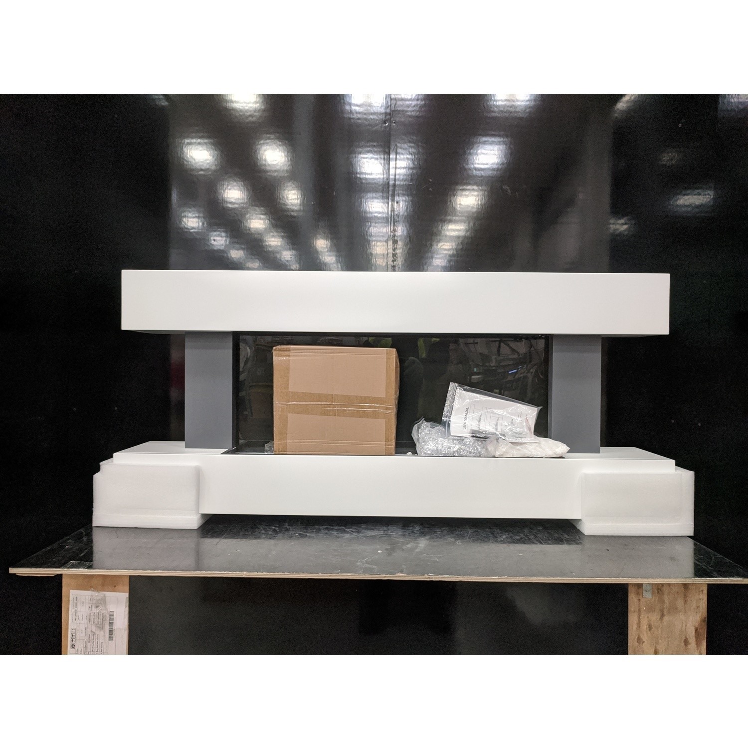 GRADE A3 White Wall Mounted Electric Fireplace Suite with LED Lights