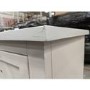 GRADE A2 - Elms Farmhouse White Shoe Cabinet Storage Sideboard with Wicker Baskets