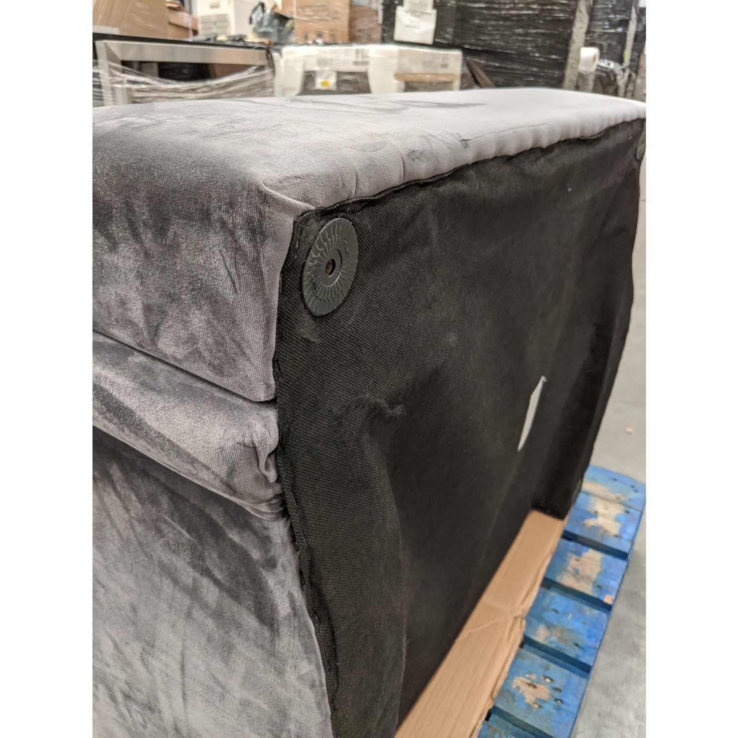 GRADE A3 Silver Grey Velvet Loveseat Payton Furniture123