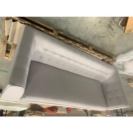 GRADE A2 - Erin Light Grey Fabric 3 Seater Sofa with Cushions