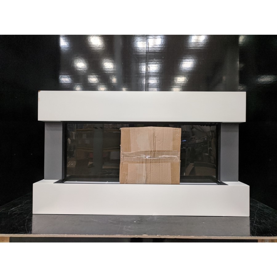 GRADE A3 - White Wall Mounted Electric Fireplace Suite - 39 Inch - Amberglo