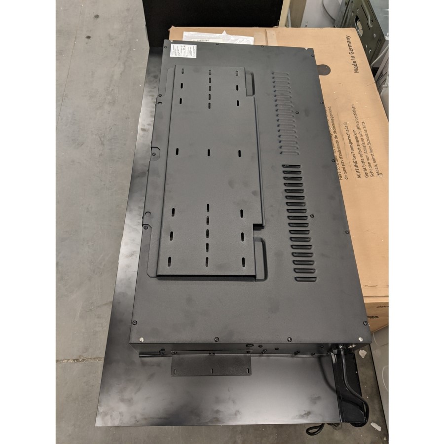 GRADE A2 - AmberGlo Black Wall Mounted Electric Fire with Logs & Crystal Fuel Beds