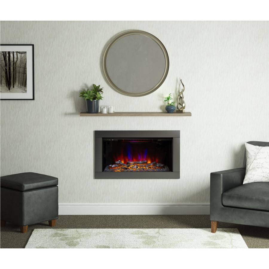 Be Modern 34" Black Nickel Inset Electric Fire - Avella