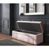 GRADE A1 - Safina Velvet Storage Blanket Box in Baby Pink with Stud Detail