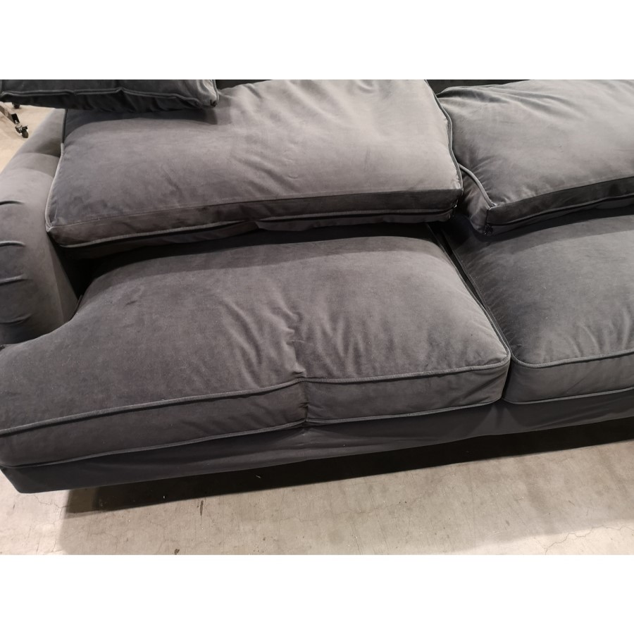 GRADE A2 - Payton Charcoal Grey Velvet 3 Seater Sofa