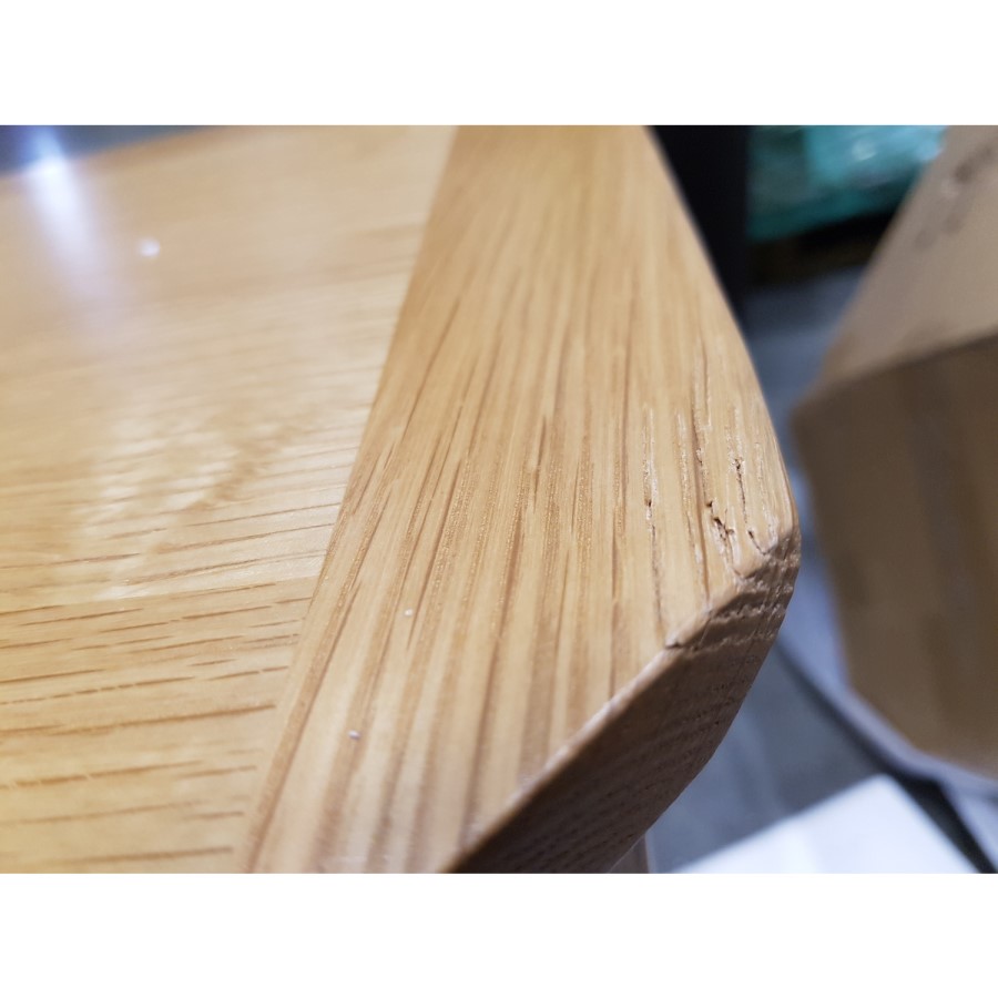 GRADE A2 - Solid Oak Corner TV Unit - Adeline