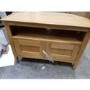 GRADE A2 - Solid Oak Corner TV Unit - Adeline